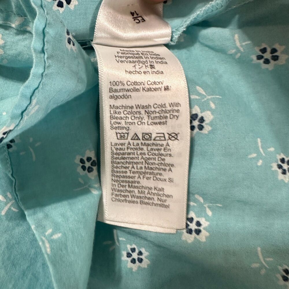 J Crew Re-imagined Classic Fit Womens Button Down Floral Cotton Shirt Size L - Picture 11 of 11